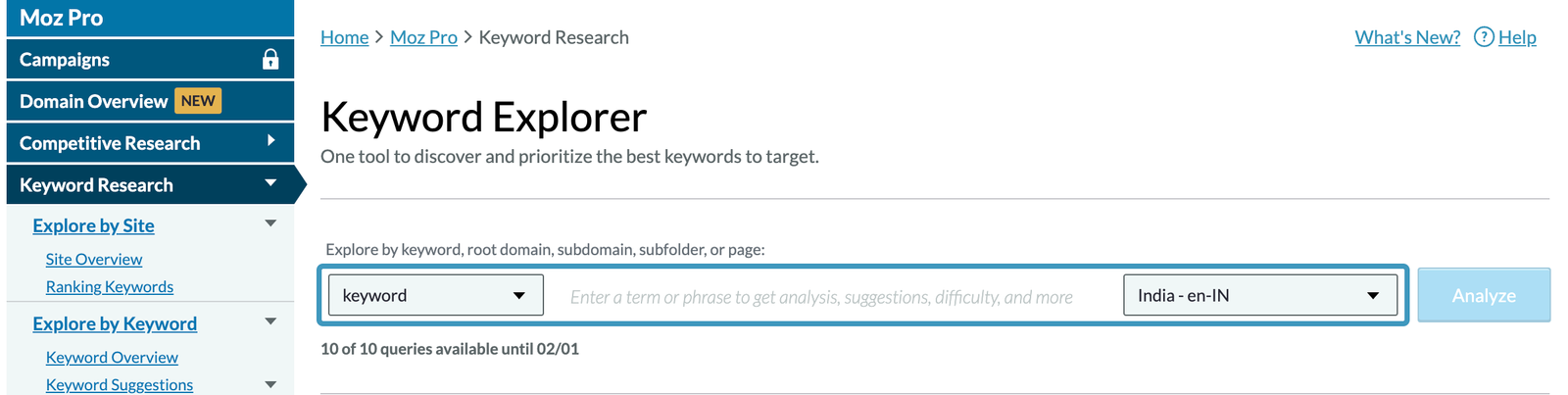 Moz SEO Tool